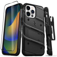 ZIZO BOLT Series - Pancerne etui iPhone 14 Pro Max ze szkłem 9H na ekran + uchwyt z podstawką (czarny) ZIZO BOLT Series - Pancerne etui iPhone 14 Pro Max ze szkłem 9H na ekran + uchwyt z podstawką (czarny)