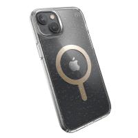 Speck Presidio Perfect-Clear with Glitter + MagSafe - Etui iPhone 15 Plus / 14 Plus z powłoką MICROBAN (Clear / Gold Glitter)