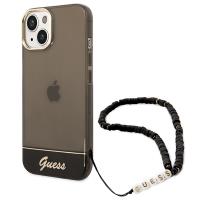 Guess Translucent Pearl Strap - Etui iPhone 14 Plus (czarny)