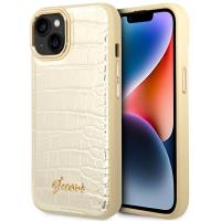 Guess Croco Collection – Etui iPhone 14 Plus (złoty) Guess Croco Collection – Etui iPhone 14 Plus (złoty)