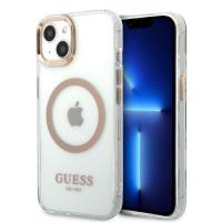 Guess Metal Outline Magsafe - Etui iPhone 13 (przezroczysty / złoty)