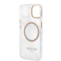 Guess Metal Outline Magsafe - Etui iPhone 13 (przezroczysty / złoty)
