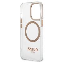 Guess Metal Outline Magsafe - Etui iPhone 13 Pro Max (przezroczysty / złoty)