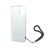 Guess 4G Print Cord - Etui ze smyczką iPhone 14 Plus (czarny)