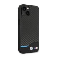 BMW Leather Carbon Blue Line – Etui iPhone 14 (Czarny)