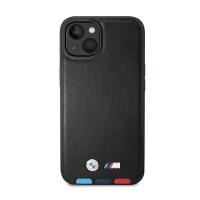 BMW Leather Hot Stamp Tricolor MagSafe – Etui iPhone 14 (Czarny)