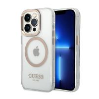 Guess Metal Outline Magsafe - Etui iPhone 14 Pro Max (przezroczysty / złoty)