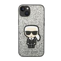 Karl Lagerfeld Glitter Flakes Ikonik - Etui iPhone 14 Plus (srebrny)