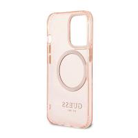 Guess Gold Outline Translucent MagSafe - Etui iPhone 13 Pro (różowy)