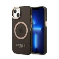 Guess Gold Outline Translucent MagSafe - Etui iPhone 13 (czarny) Guess Gold Outline Translucent MagSafe - Etui iPhone 13 (czarny)