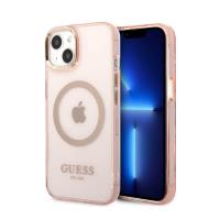 Guess Gold Outline Translucent MagSafe - Etui iPhone 13 (różowy) Guess Gold Outline Translucent MagSafe - Etui iPhone 13 (różowy)