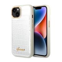 Guess Croco Collection – Etui iPhone 14 Plus (srebrny) Guess Croco Collection – Etui iPhone 14 Plus (srebrny)