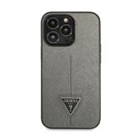 Guess Saffiano Triangle Logo Case – Etui iPhone 14 Pro Max (srebrny)