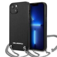 Karl Lagerfeld Leather Textured and Chain - Etui iPhone 13 (czarny) Karl Lagerfeld Leather Textured and Chain - Etui iPhone 13 (czarny)