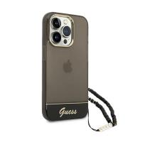 Guess Translucent Pearl Strap - Etui iPhone 14 Pro (czarny)
