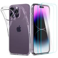 Spigen Crystal Pack - Zestaw etui + 2 x szkło do iPhone 14 Pro Max (Przezroczysty) Spigen Crystal Pack - Zestaw etui + 2 x szkło do iPhone 14 Pro Max (Przezroczysty)