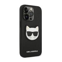 Karl Lagerfeld Saffiano Choupette Head Patch Case - Etui iPhone 14 Pro Max (czarny)
