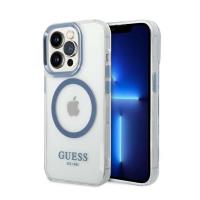 Guess Metal Outline Magsafe - Etui iPhone 14 Pro (przezroczysty / niebieski)