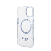 Guess Metal Outline Magsafe - Etui iPhone 14 Plus (przezroczysty / niebieski)
