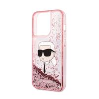 Karl Lagerfeld Liquid Glitter NFT Karl's Head - Etui iPhone 14 Pro Max (różowy)