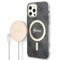 Guess Bundle Pack MagSafe 4G - Zestaw etui + ładowarka MagSafe iPhone 12 / iPhone 12 Pro (czarny/złoty) Guess Bundle Pack MagSafe 4G - Zestaw etui + ładowarka MagSafe iPhone 12 / iPhone 12 Pro (czarny/złoty)