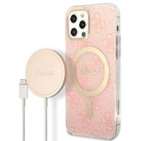 Guess Bundle Pack MagSafe 4G - Zestaw etui + ładowarka MagSafe iPhone 12 / iPhone 12 Pro (różowy/złoty) Guess Bundle Pack MagSafe 4G - Zestaw etui + ładowarka MagSafe iPhone 12 / iPhone 12 Pro (różowy/złoty)