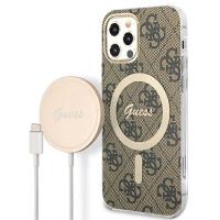 Guess Bundle Pack MagSafe 4G - Zestaw etui + ładowarka MagSafe iPhone 12 / iPhone 12 Pro (brązowy/złoty) Guess Bundle Pack MagSafe 4G - Zestaw etui + ładowarka MagSafe iPhone 12 / iPhone 12 Pro (brązowy/złoty)