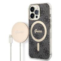 Guess Bundle Pack MagSafe 4G - Zestaw etui + ładowarka MagSafe iPhone 13 Pro Max (czarny/złoty) Guess Bundle Pack MagSafe 4G - Zestaw etui + ładowarka MagSafe iPhone 13 Pro Max (czarny/złoty)