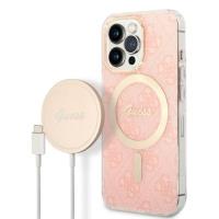 Guess Bundle Pack MagSafe 4G - Zestaw etui + ładowarka MagSafe iPhone 13 Pro Max (różowy/złoty) Guess Bundle Pack MagSafe 4G - Zestaw etui + ładowarka MagSafe iPhone 13 Pro Max (różowy/złoty)