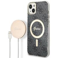 Guess Bundle Pack MagSafe 4G - Zestaw etui + ładowarka MagSafe iPhone 14 Plus (czarny/złoty) Guess Bundle Pack MagSafe 4G - Zestaw etui + ładowarka MagSafe iPhone 14 Plus (czarny/złoty)