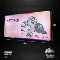Pusheen - Mata gamingowa / na biurko LED XXL (90 x 40 cm)