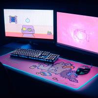 Pusheen - Mata gamingowa / na biurko LED XXL (90 x 40 cm)
