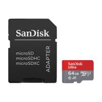 SanDisk Ultra microSDXC - Karta pamięci 64 GB A1 Class 10 UHS-I 140 MB/s z adapterem SanDisk Ultra microSDXC - Karta pamięci 64 GB A1 Class 10 UHS-I 140 MB/s z adapterem
