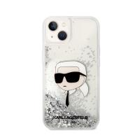 Karl Lagerfeld Liquid Glitter NFT Karl's Head - Etui iPhone 14 Plus (srebrny)