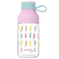 Quokka Ice Kids with strap - Butelka na wodę z tritanu 430 ml z paskiem (Feathers)