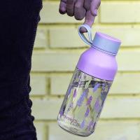 Quokka Ice Kids with strap - Butelka na wodę ecozen 430 ml z paskiem (Feathers)