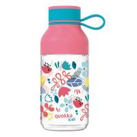 Quokka Ice Kids with strap - Butelka na wodę z tritanu 430 ml z paskiem (Flowers)