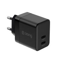 Crong Ultra Compact GaN - Ładowarka sieciowa 2x USB-C 35W PD 3.0 z PPS (czarny) Crong Ultra Compact GaN - Ładowarka sieciowa 2x USB-C 35W PD 3.0 z PPS (czarny)