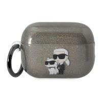 Karl Lagerfeld Glitter NFT Karl & Choupette - Etui AirPods Pro 2 (czarny)