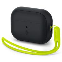 Spigen Silicone Fit Strap -  Etui do Apple AirPods Pro 1 / 2 (Czarny / Zielony)