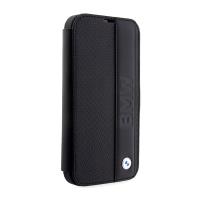 BMW Booktype Leather Textured & Stripe - Etui iPhone 14 Pro Max (czarny)