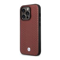 BMW Leather Diamond Pattern - Etui iPhone 14 Pro Max (burgundowy)