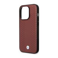 BMW Leather Diamond Pattern - Etui iPhone 14 Pro Max (burgundowy)