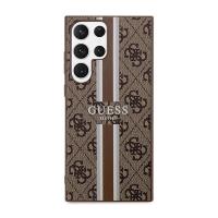 Guess 4G Printed Stripe - Etui Samsung Galaxy S23 Ultra (brązowy)