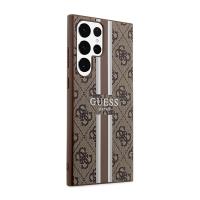 Guess 4G Printed Stripe - Etui Samsung Galaxy S23 Ultra (brązowy)