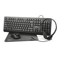Trust Primo 4-in-1 - Zestaw klawiatura, mysz bezprzewodowa, zestaw słuchawkow i podkładka pod mysz Trust Primo 4-in-1 - Zestaw klawiatura, mysz bezprzewodowa, zestaw słuchawkow i podkładka pod mysz