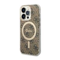 Guess 4G MagSafe - Etui iPhone 14 Pro (Brązowy) Guess 4G MagSafe - Etui iPhone 14 Pro (Brązowy)