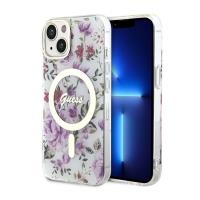 Guess Flower MagSafe - Etui iPhone 14 Plus (Przezroczysty) Guess Flower MagSafe - Etui iPhone 14 Plus (Przezroczysty)