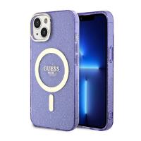 Guess Glitter Gold MagSafe - Etui iPhone 14 Plus (Purpurowy) Guess Glitter Gold MagSafe - Etui iPhone 14 Plus (Purpurowy)