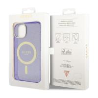 Guess Glitter Gold MagSafe - Etui iPhone 14 Plus (Purpurowy)